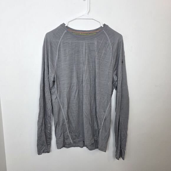 Smartwool Gray Men's Long Sleeve Merino Wool Nylon Outdoor Baselayer Shirt Sz Mb - Picture 1 of 13